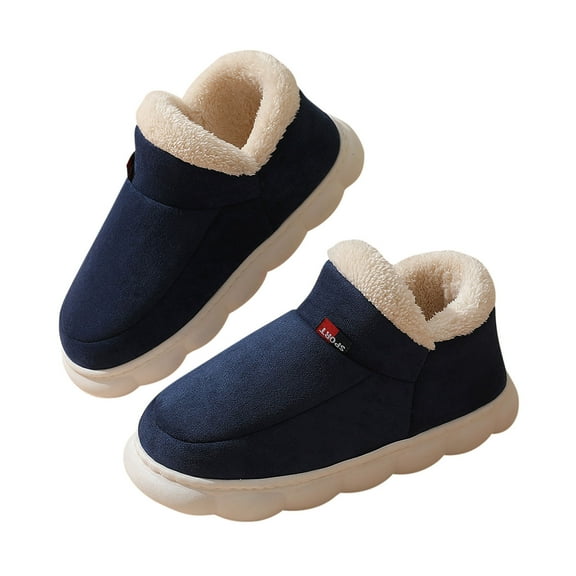 BEFOKA Snow Boots for Women ,Bootie Slippers, Warm Cozy Suede Slipper Boots with Fuzzy Plushes Lining and Collar, Winter Non Sliper House Shoes for Indoor Outdoor