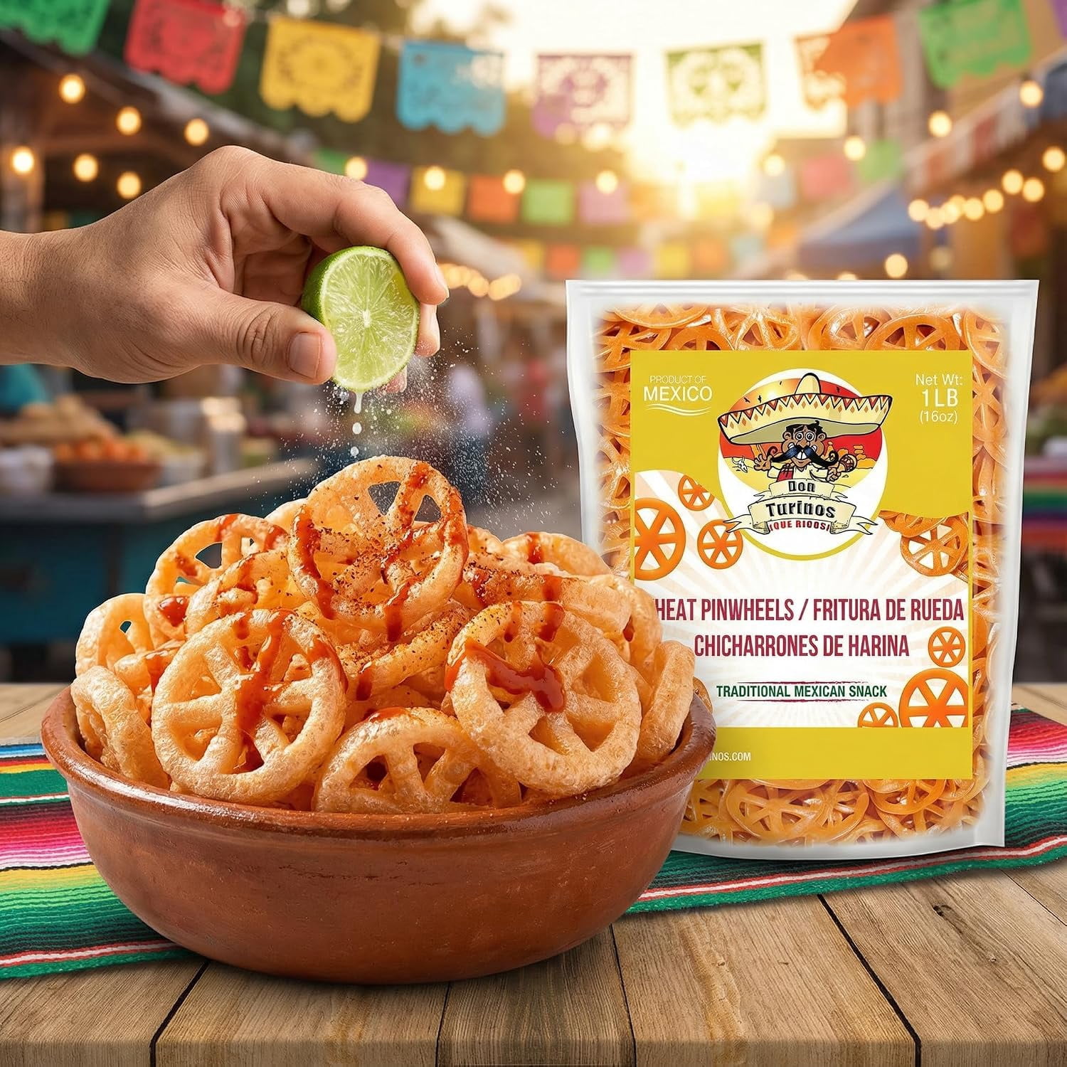 Duritos (Duros) Pinwheels Wheat Snacks 1LB - Mexican Wheat Wheel Pasta - Chicharrones De Harina by DonTurinos