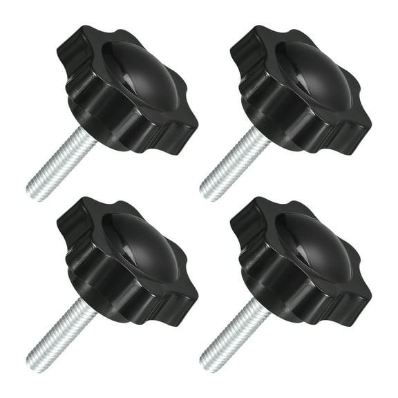 Uxcell 4Pack M6 x 25mm Star Knobs Plastic Hex Shaped Hand Clamping Knob Screw