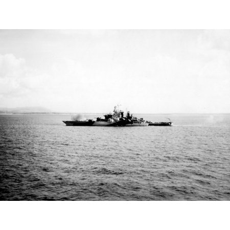 Uss Tennessee Battleship - LAMINATED POSTER The U.S. Navy battleship USS Tennessee (BB-43) bombarding Guam, 19 July 1944. Poster Print 24 x 36