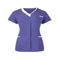 thumbnail image 6 of LYMAYTER Women Medical Scrub Tops for S-3XL Buttoned Collar Nurse Uniform T-Shirt Comfy Slim Medical Workwear, 6 of 6