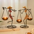 thumbnail image 4 of Rustic Wedding Table Centerpiece Decor Living Room Human Figurines Candlestick Gifts Candle Holders Home Decoration Accessories (Maiden I), 4 of 7