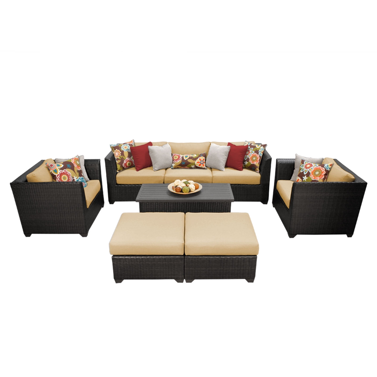 Bermuda 8 Piece Outdoor Wicker Patio Furniture Set 08c