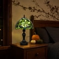 thumbnail image 4 of Halloween Green Dome Night Light, 7.9in LED Table Lamp with Tiffany Style Shade for Bedroom, Mantel and Party Decor, 4 of 7