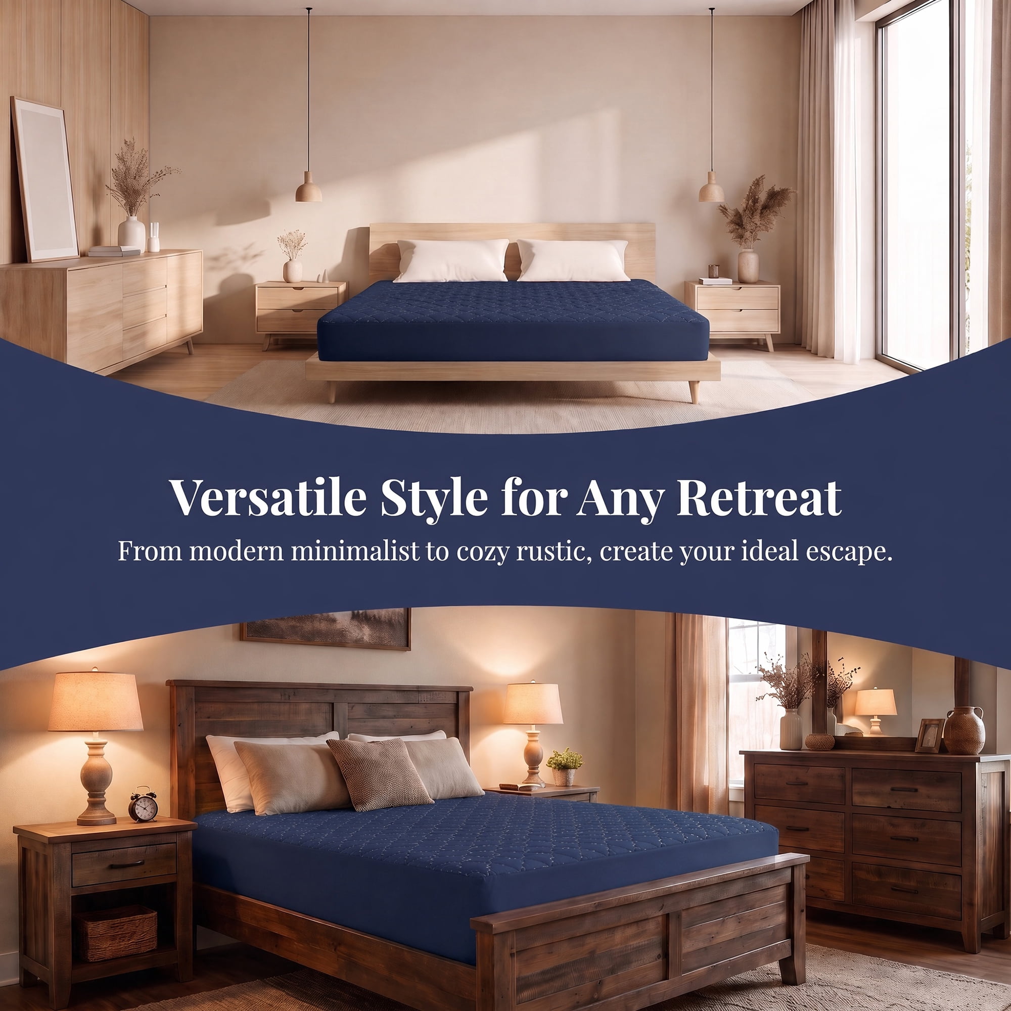 Unique Bargains Fitted Sheet Polyester Bed Sheets with Diamond Grid Design Navy Blue 60.2"x79.9"