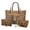 Brown - Highland Cattle, variant on DISNIMO Hippie Skull Print Handbag and Wallet Set Rose Print Tote Shoulder Bag with Cosmetic Purse Pouch Fashion Top Handle Satchel Handbag