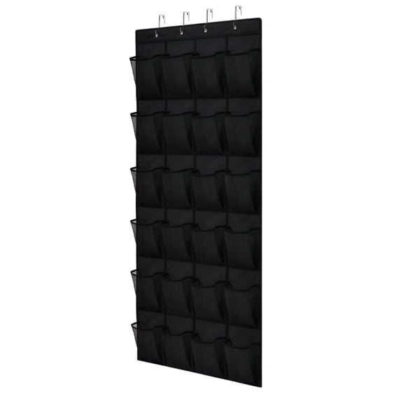 24 Pocket Over The Door Hanging Organizer Non Woven Fabric Diamond Storage Bag Wall Mounted Shoe Organizer with Hooks
