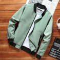 thumbnail image 1 of 2023 New Spring and Autumn Fashion Trendy Mock Collar Panel Pocket Casual Comfort Slim Solid Short Baseball Uniform Jacket, 1 of 5