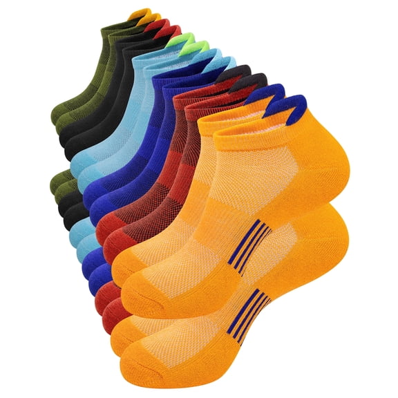 KOITHOT 12 Pairs Men Ankle Socks for Mens Cushioned Socks Athletic Running Size 10-13