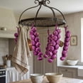 thumbnail image 6 of Artificial Garlic String Onion Vegetable Hanging Decor, Realistic Farmhouse Harvest Decoration for Home Party, Halloween Photo Prop Christmas Thanksgiving Rustic Kitchen Wall Accents, 16.9", B, 6 of 6