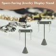 thumbnail image 6 of Novel Box 3 Pack Gray Linen Earring Tree Medium T-Bar Display Stand 2.5x1x5.5 Inches, 6 of 7