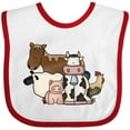 thumbnail image 3 of Inktastic Cute Horse, Sheep, Cow, Pig, and Rooster Farm Animals Boys or Girls Baby Bib, 3 of 4