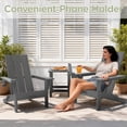 thumbnail image 5 of Tappio Folding Adirondack Chair All Weather HDPE Outdoor Patio Chairs with Detachable Multifunctional Holders and Cup Holders, Fire Pit Chairs for Yard Garden Poolside, Gray, 5 of 7