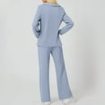 thumbnail image 4 of Fall Outfits for Women 2025 2 Piece Lounge Sets Long Sleeve Sweatshirt and Wide Leg Pants Tracksuits Casual Sweatsuit Light Blue 2XL, 4 of 4