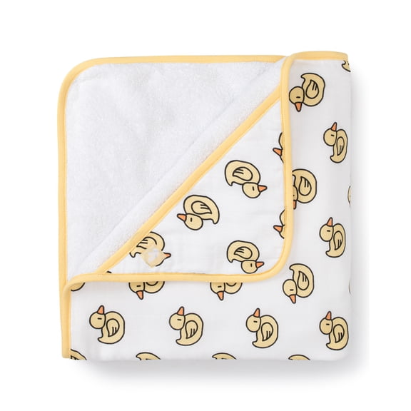 Monica Andy Organic Cotton Baby Hooded Towel, GOTS Certified Soft & Absorbent Baby Bath Towel