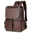 thumbnail image 2 of Bolso vintage para hombre, mochila de piel sintética para hombre, mochila de viaje de gran capacidad, bolso para ordenador, mochila doble, 2 of 5