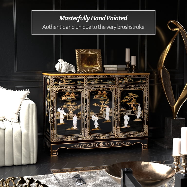 Red Lantern Black Lacquer Sideboard - Royal Ladies - Walmart.com