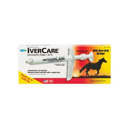 Central Garden & Pet 100504274 IverCare Ivermectin Horse De-Wormer Paste With Syringe,