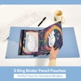 thumbnail image 5 of 2 Pack Pencil Pouch for 3 Ring Binder Smooth Zipper Folders with Pockets Clear Window Pencil Case Cat Laying on Moon, 5 of 6