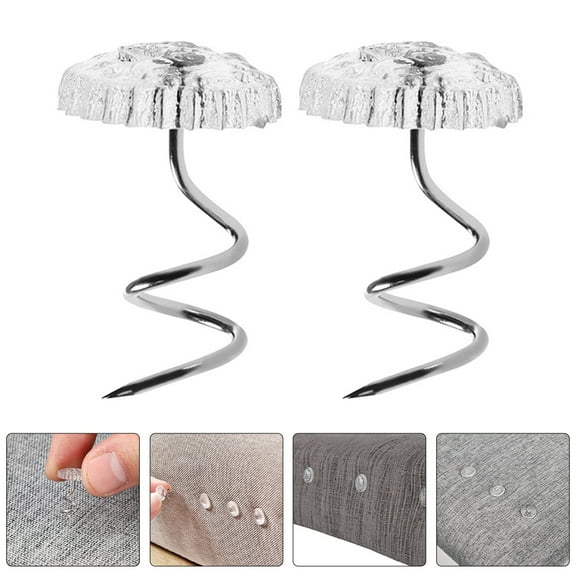 FRCOLOR 100pcs Stainless Steel Spiral Pins for Sofa Furniture Upholstery Tacks Seamless Sheet Fastener Couch Decorative Pins