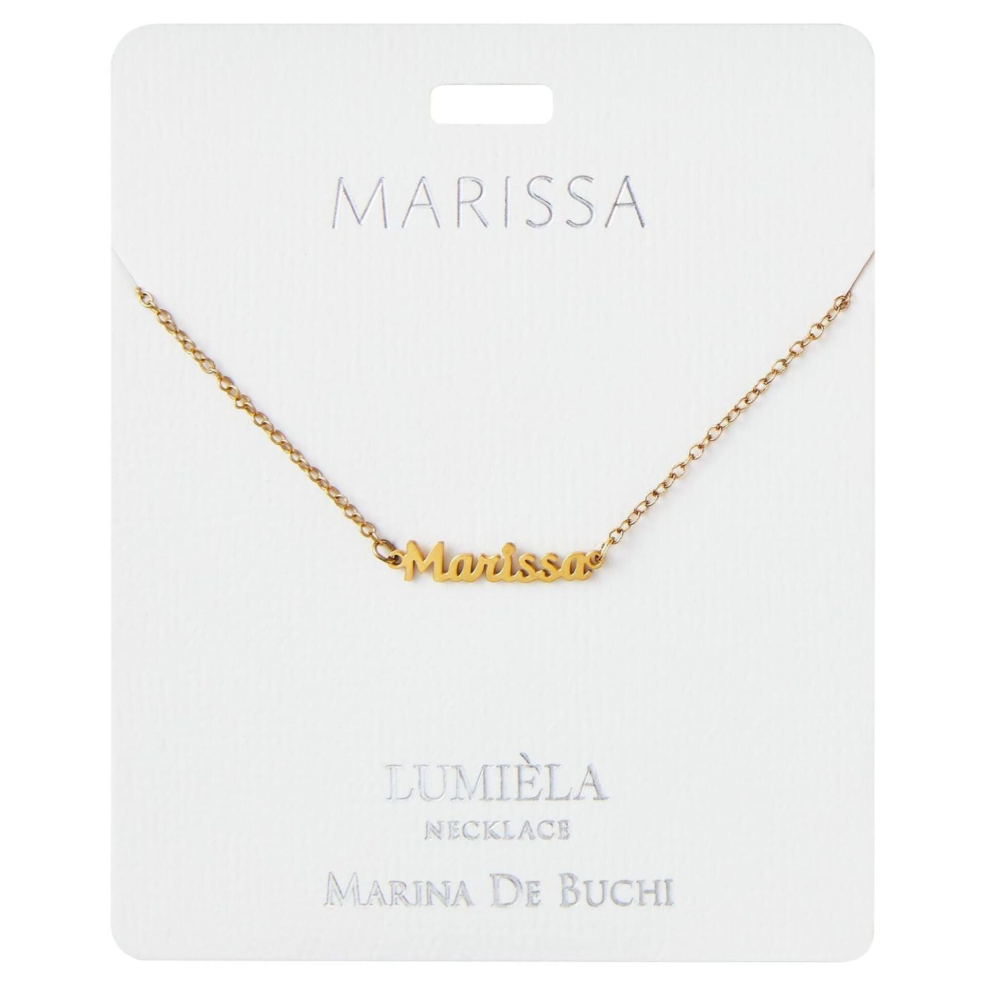 Lumiela Personalized Nameplate Necklace in Gold Tone