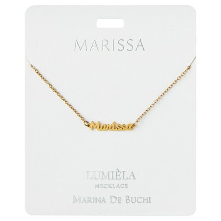 Lumiela Personalized Nameplate Necklace in Gold Tone