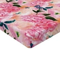 thumbnail image 4 of Ambesonne Romantic Floral Fitted Sheet, Romantic Flowers, King Size, Coral Pink and Peach, 4 of 5