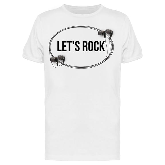 Lets Rock Design With Earphones Tee Men's -Image by Shutterstock
