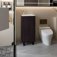 thumbnail image 2 of FM FURNITURE Quartzsite Bathroom Vanity with Integrated Sink and Faucet Wengue, 2 of 7