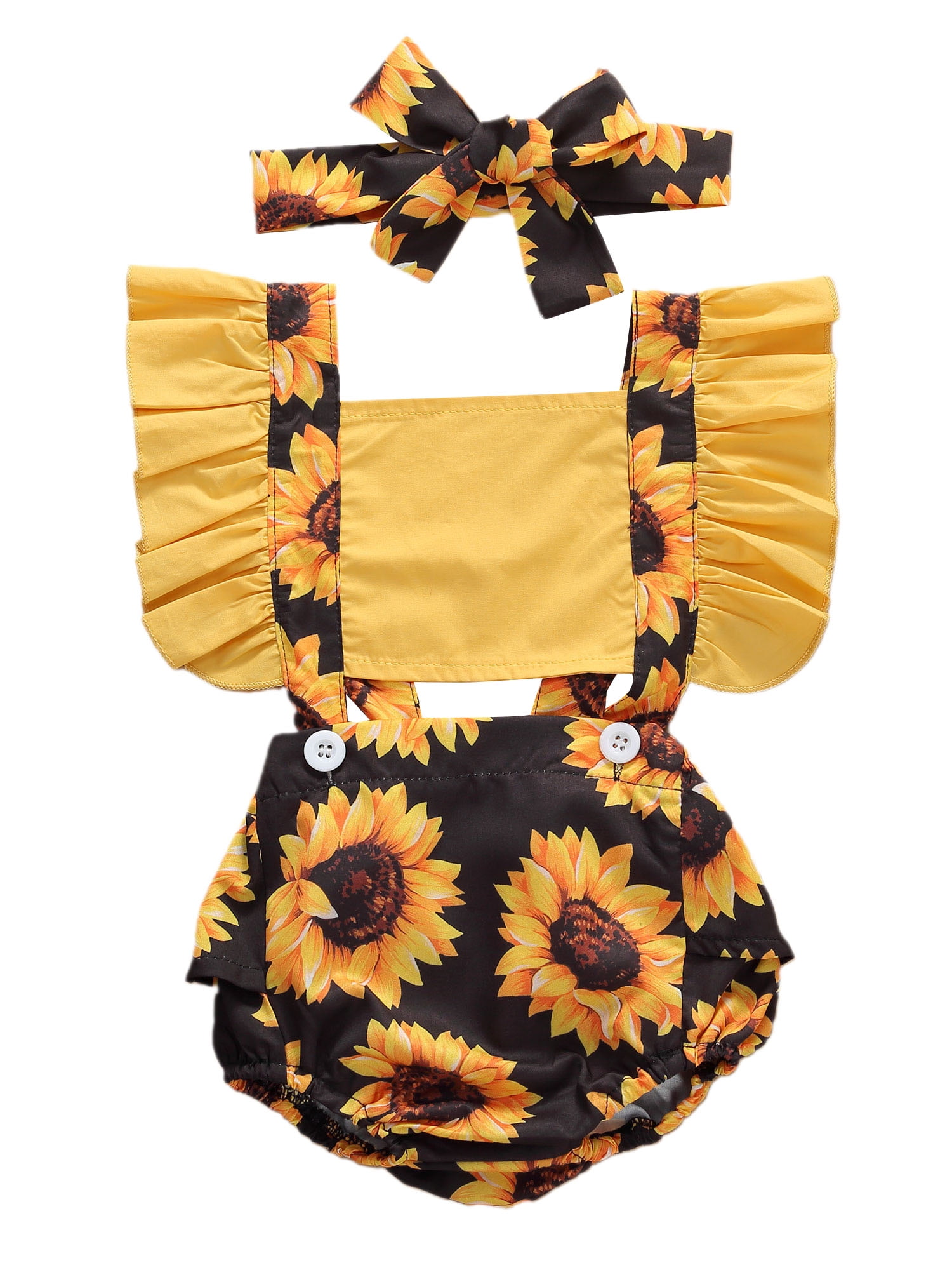 baby sunflower romper