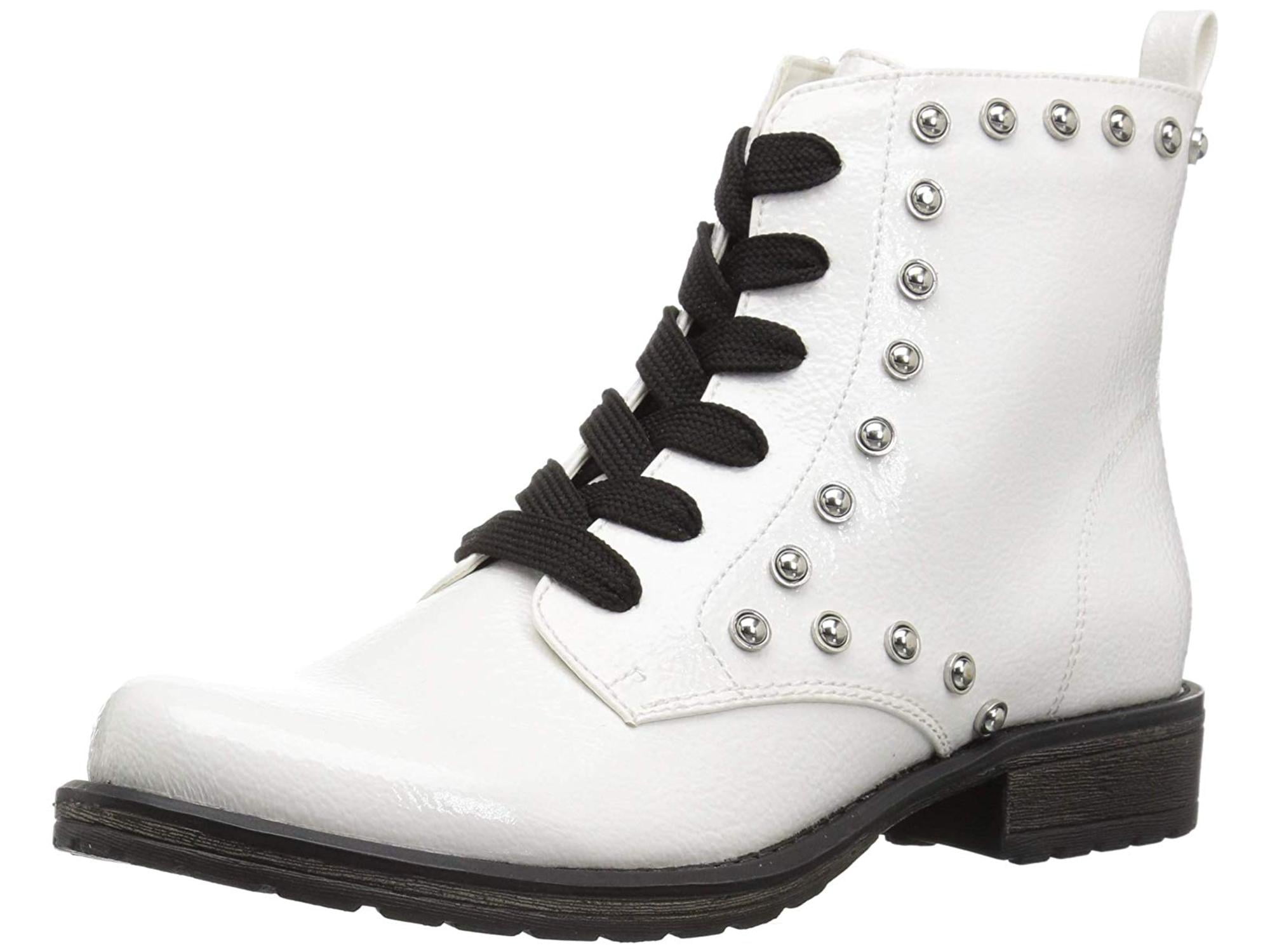 kids white combat boots