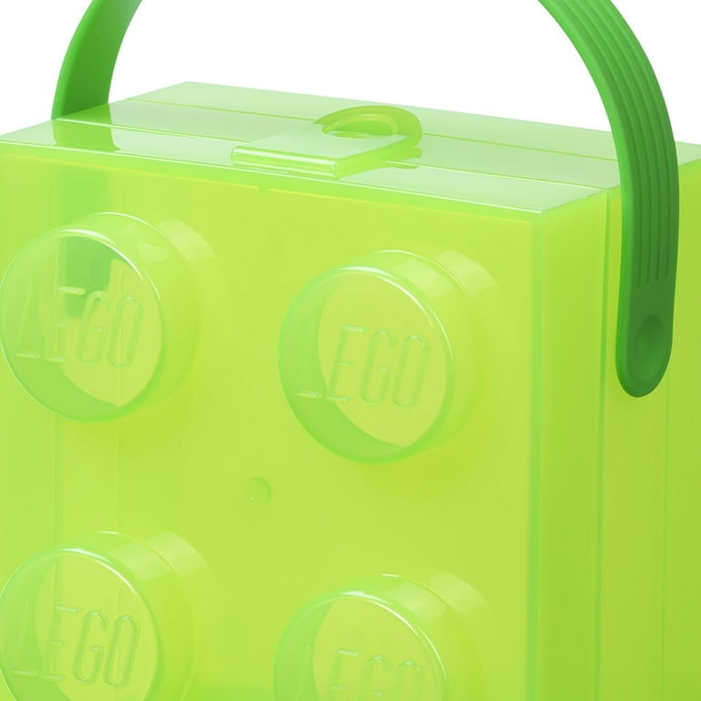 LEGO Storage Case Lunch Box W Handle in Translucent Green Walmart