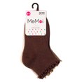 thumbnail image 3 of Memoi 3 Pair Girls Ruffle-Cuff Ribbed Cotton-Rich Mid-Cut Quarter Socks, 10-12, Black, 3 of 6
