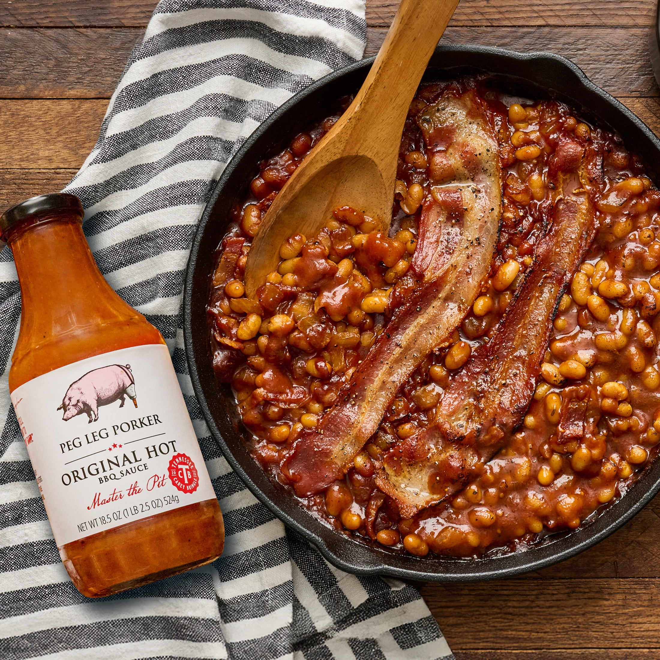 Peg Leg Porker Original Hot BBQ Sauce, 18.5 oz Bottle