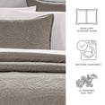 thumbnail image 2 of Bourina Modern Floral 3-Piece Quilt Set– King,Taupe,Lightweight & Comfortable,Perfect for All Seasons, 2 of 9