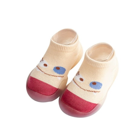 

TAIAOJING Boys Girls Animal Cartoon Socks Shoes Toddler Fleece WarmThe Floor Socks Non Slip Prewalker Shoes For 18-24 Months