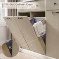 thumbnail image 5 of Aitjunz Modern Triple Tilt Out Trash Can Cabinet with 3 Drawers, Fluted Wooden Kitchen Cabinet w/ 20 Gallon Hidden Trash Can Cabinet, Cream, 5 of 6