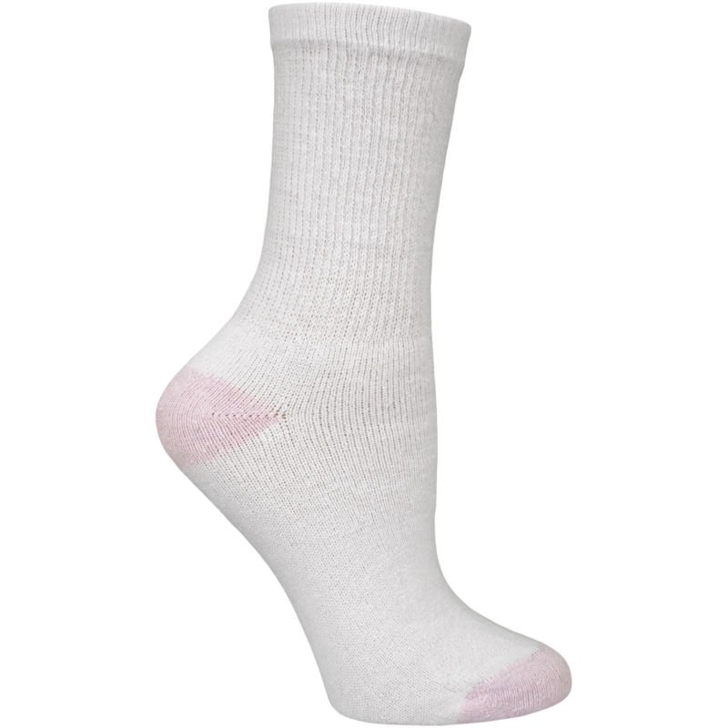 Fruit of the Loom Fruit of the Loom Women's Pink Heel & Toe Crew Sock 6 Pair