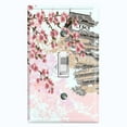thumbnail image 1 of Metal Light Switch Plate Cover Japanese Pink Sakura Flower House Brown FLW127, 1 of 13