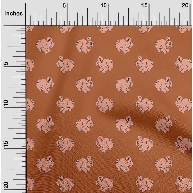 oneOone Silk Tabby Fabric Rabbit Block Decor Fabric Printed BTY 42 Inch Wide