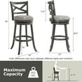 thumbnail image 3 of Costway Swivel Bar Stools Set of 4 Bar Height Chairs with Hollow Back  Soft-padded Seat Grey, 3 of 8