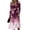 Purple, variant on Fall Dresses for Women Floral Long Sleeve V Neck Dresses Long Loose Casual Floral Dresses