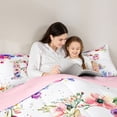thumbnail image 4 of Castle Fairy Floral Letter R Full Size Comforter Sets 3 Pieces for Adults,Spring Garden Bedding Sets for Bedroom,Pink Reversible, 4 of 6