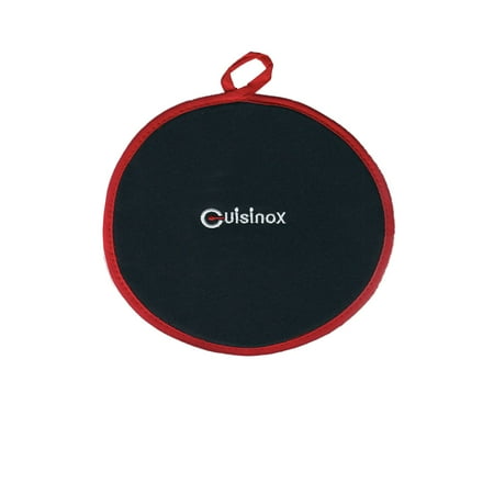 Cuisinox Round Quilted Kitchen Potholder  Black and Red  8