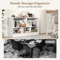 thumbnail image 4 of Costway 2-Tier Kids Bookcase with Spacious Top & Raised Base Toy Organizer with 5 Compartments Light White, 4 of 9
