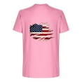 thumbnail image 5 of Mens Shirts Short Sleeve Round-Neck Independence Day Print Casual Shirts Pink S, 5 of 5
