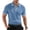 Blue, variant on Mens Ribbed Knit Golf Polo Shirts Lapel Collar Short Sleeve Button Up Shirts Casual Stretch Work Tops
