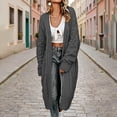 thumbnail image 2 of Otvok Ladies Open Front Maxi Knit Sweater Coat, Women Oversized Long Sleeve Diamond Cable Knit Loose Fit Cardigan Outerwear, 2 of 7