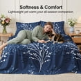 thumbnail image 5 of Flymme Navy Blue Queen Bed Sheets Set,4-Piece Botanical Print Bed Sheets for Man Women,Soft & Breathable Elegant Floral Bedding Sets, 5 of 8