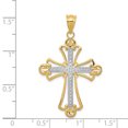thumbnail image 2 of 14K Rhodium Plated Yellow Gold w/Rhodium Budded Cross Pendant, 2 of 2